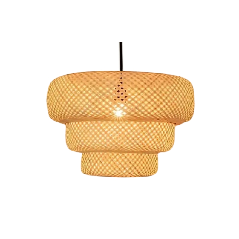 Boho Bamboo Pendant Light Fixture D897