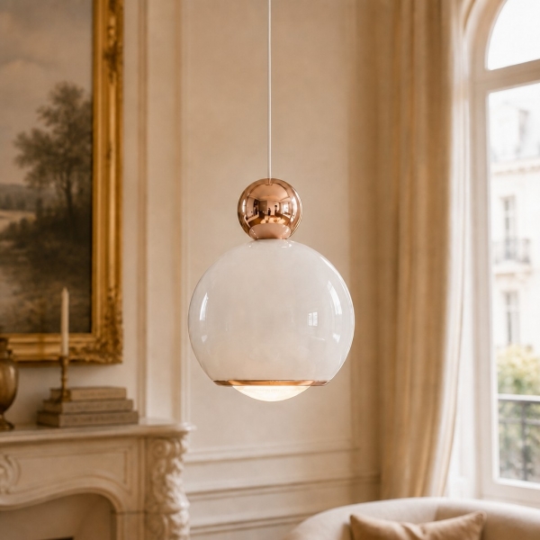 Glintap Cream Style Pendant Lamp - Adjustable Lift Pendant with Touch Tri-Color LED A5