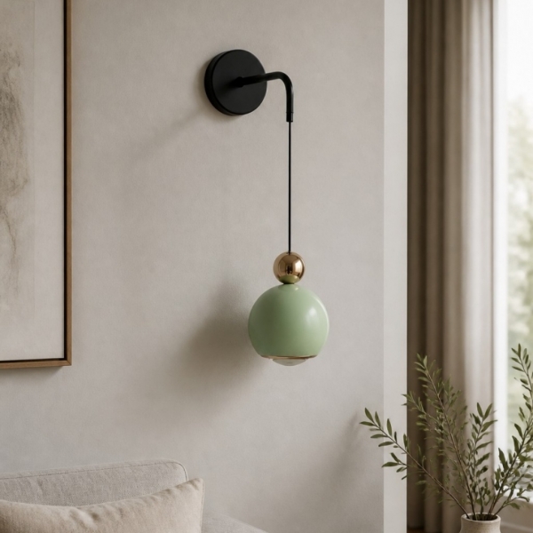 Glintap Nordic Globe Wall Mounted Light - Minimal Accent Lamp for Bedroom Interior A15
