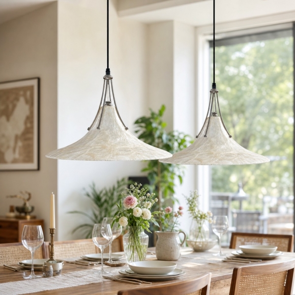 Lunavera Artistic Capiz Shell Hanging Light Contemporary Minimalist Hanging Lamp A7