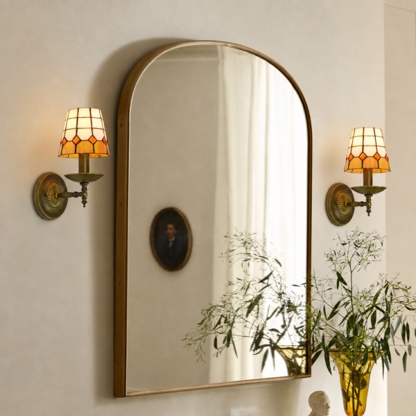 TF Tivanny Vintage Retro Stained Glass Wall Lamp for Bedrooms and Entryways A34
