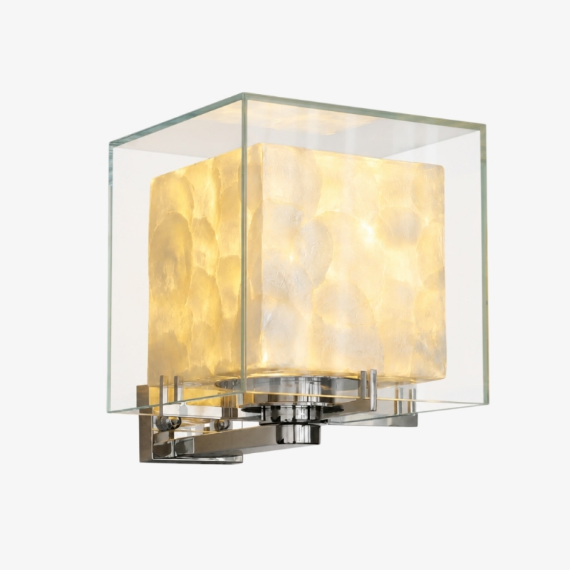 Beamira Mica Square Wall Lamp - Glass...