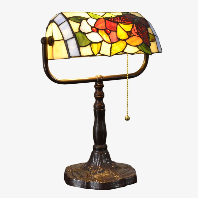 TF Tivanny Floral Stained Glass Desk...