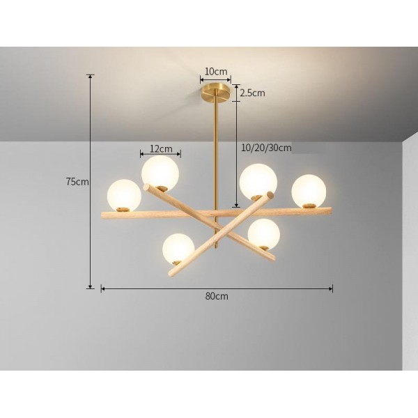 Minimalist Line Ball Chandelier