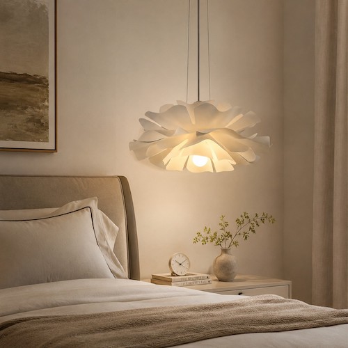 acrylic-flower-pendant-light-warm-glow-bedroom