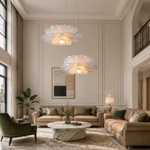 light-luxury-living-room-multiple-acrylic-pendants