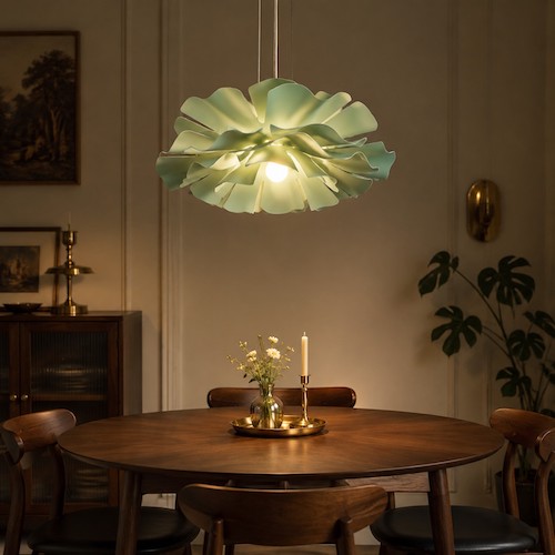 elegant-flower-pendant-green-retro-dining
