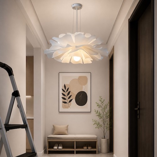 hallway-acrylic-pendant-light-with-ladder