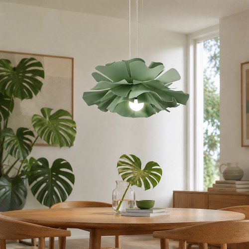 60 cm grön blommig pendellampa smart LED-belysning