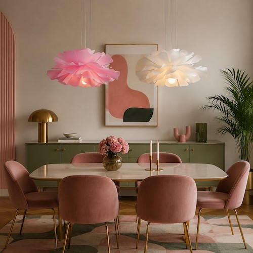 růžovo-bílo-květinové-závěsné-světlo-retro-moderní