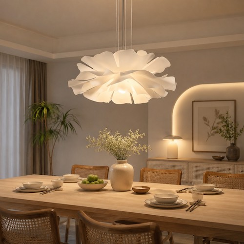 éclairage floral moderne pour salle à manger