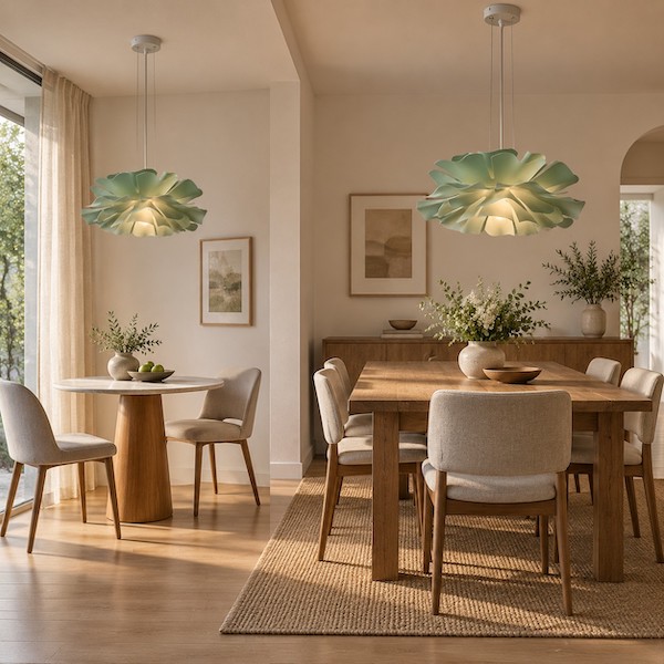 stanza comparativa delle dimensioni del lampadario da pranzo