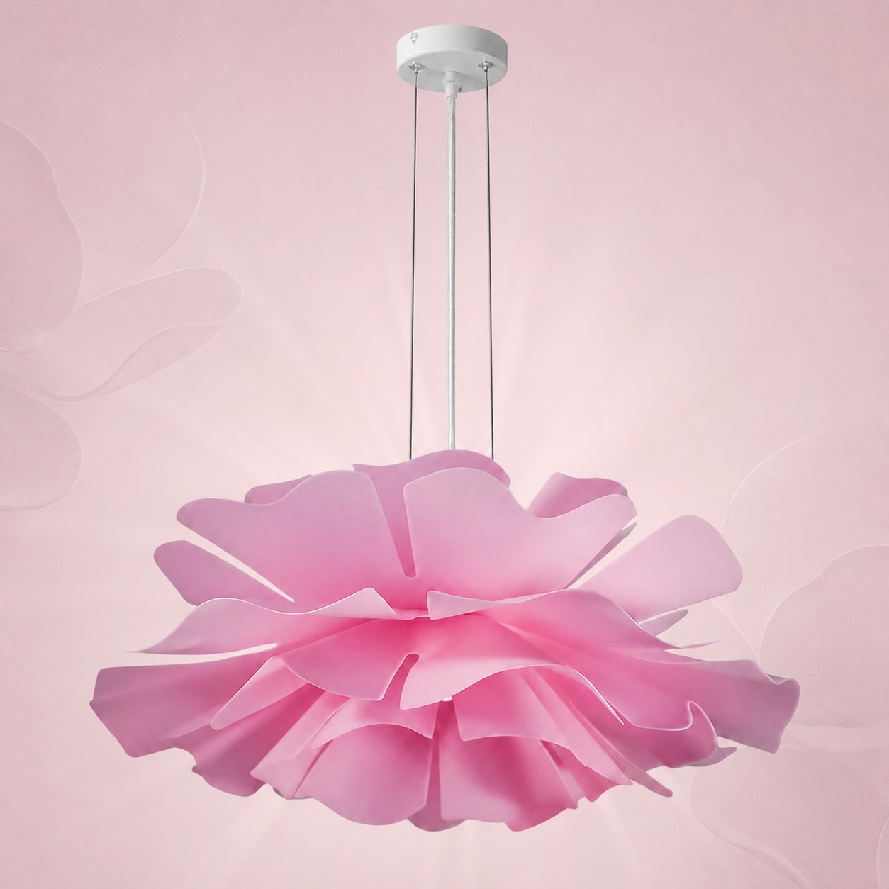 Flower Pendelleuchte – Acrylblüten in Weiß, Rosa oder Salbeigrün – 6
