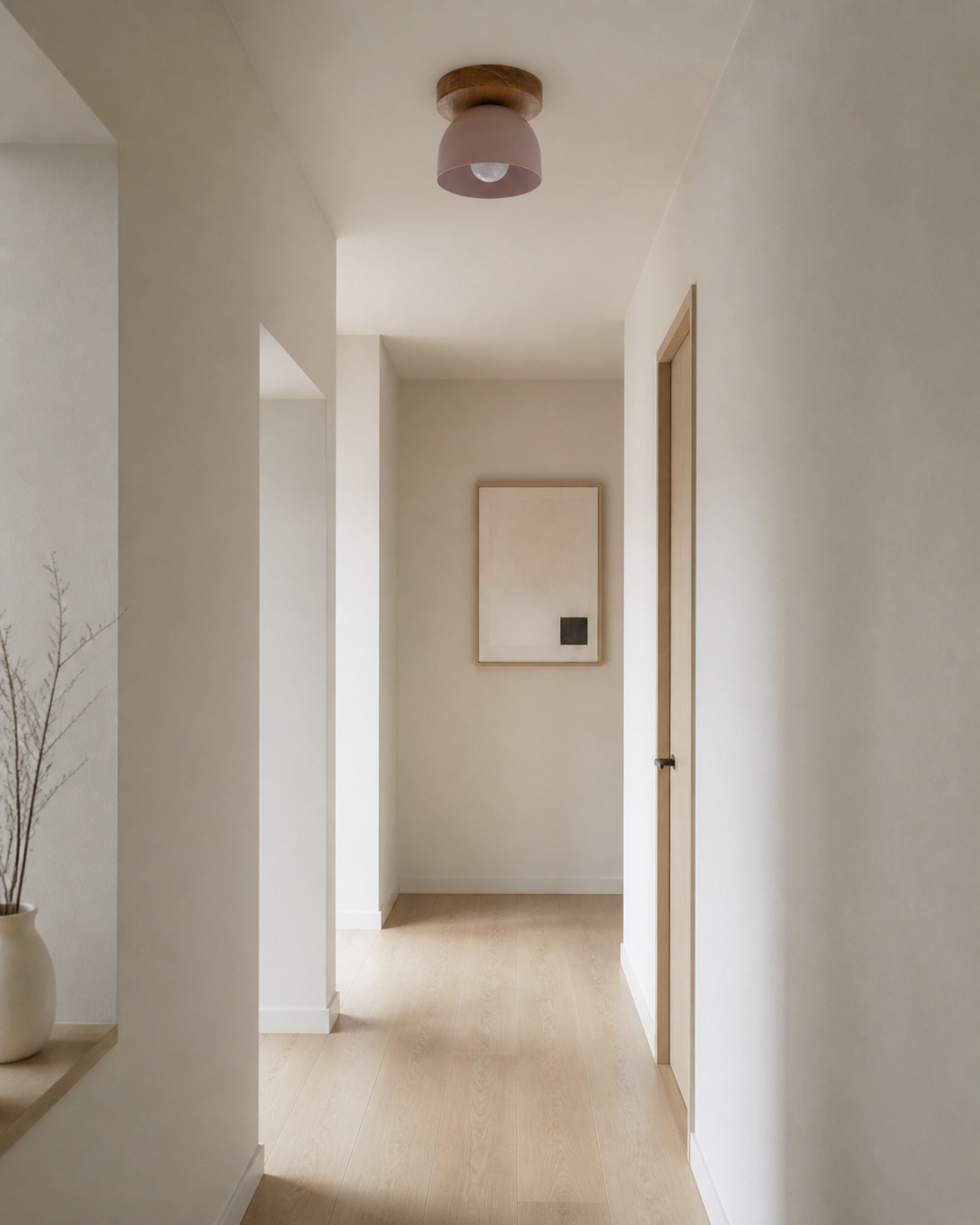 Ceiling light in corridor
