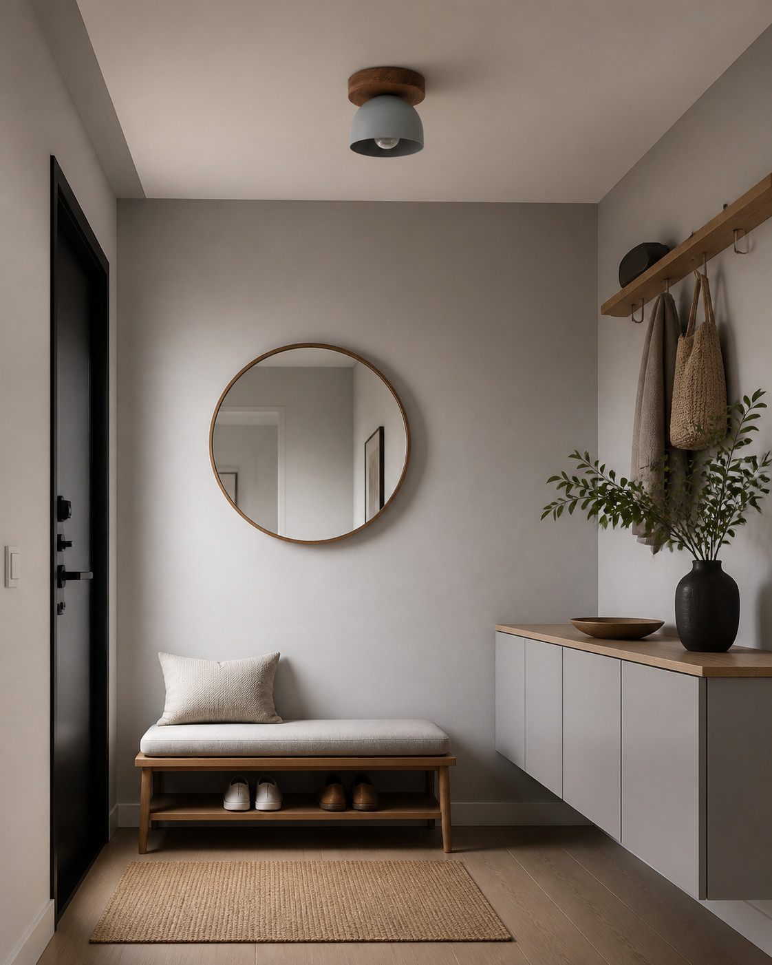 Ceiling light in entryway