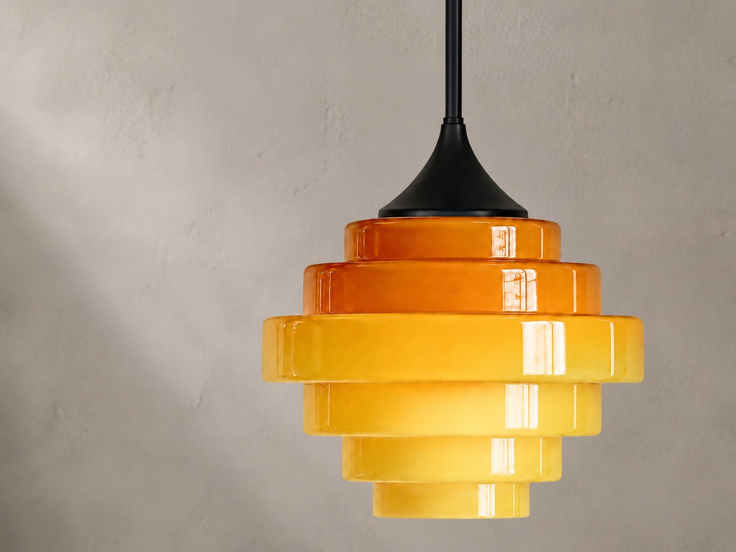 Orange gradient glass pendant light
