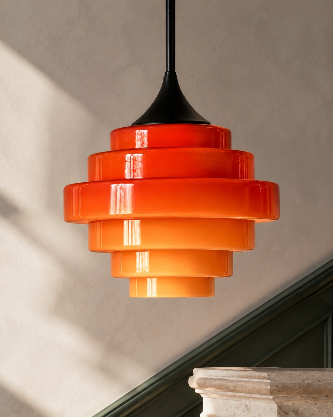 Orange Sanenos Gradient Glass Pendant