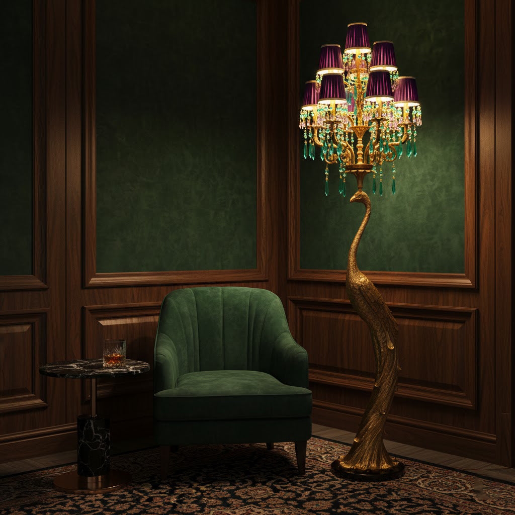 Perky Peacock Floor Lamp D761