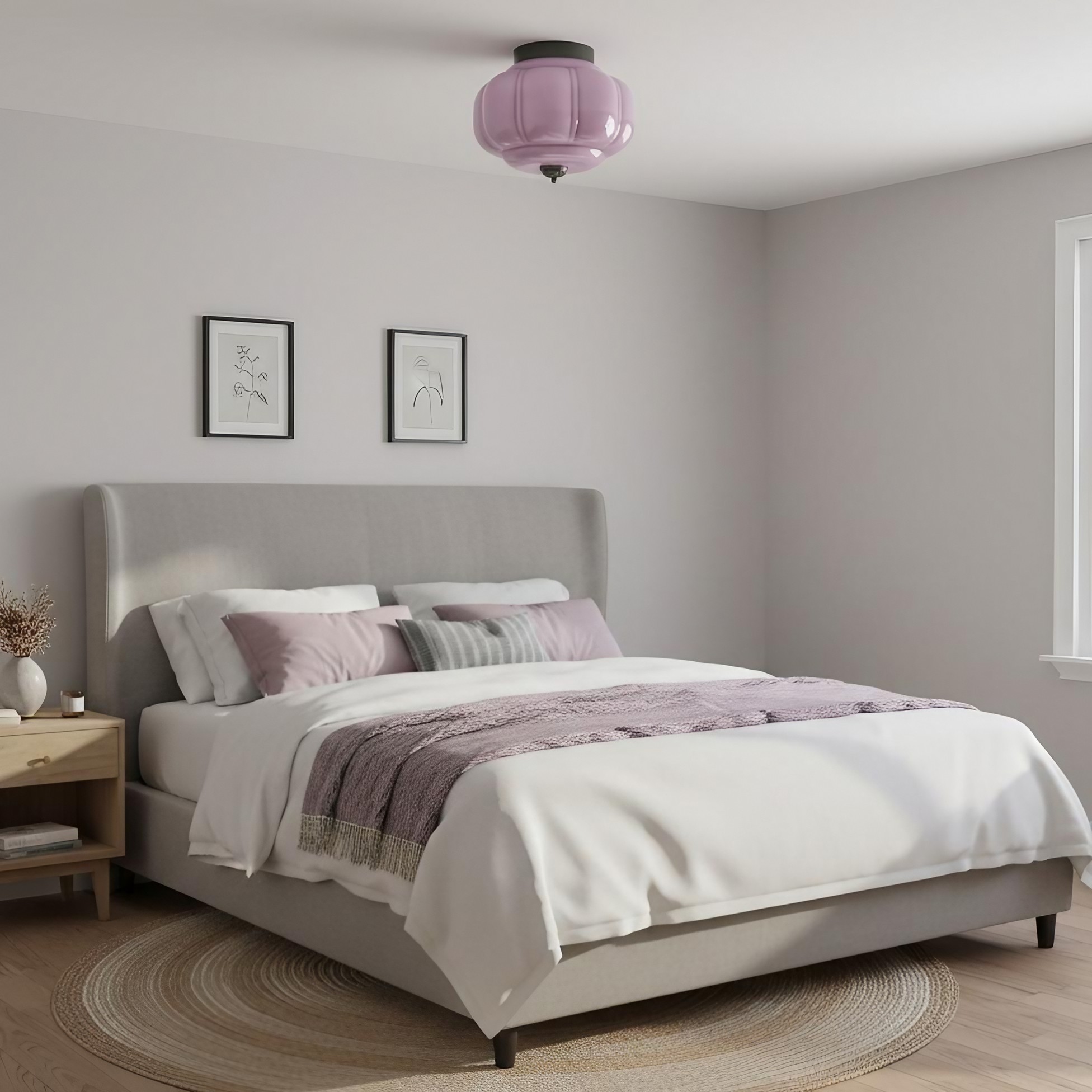 Eloise Retro Milk Glass Semi Flush Mount Ceiling Light K868