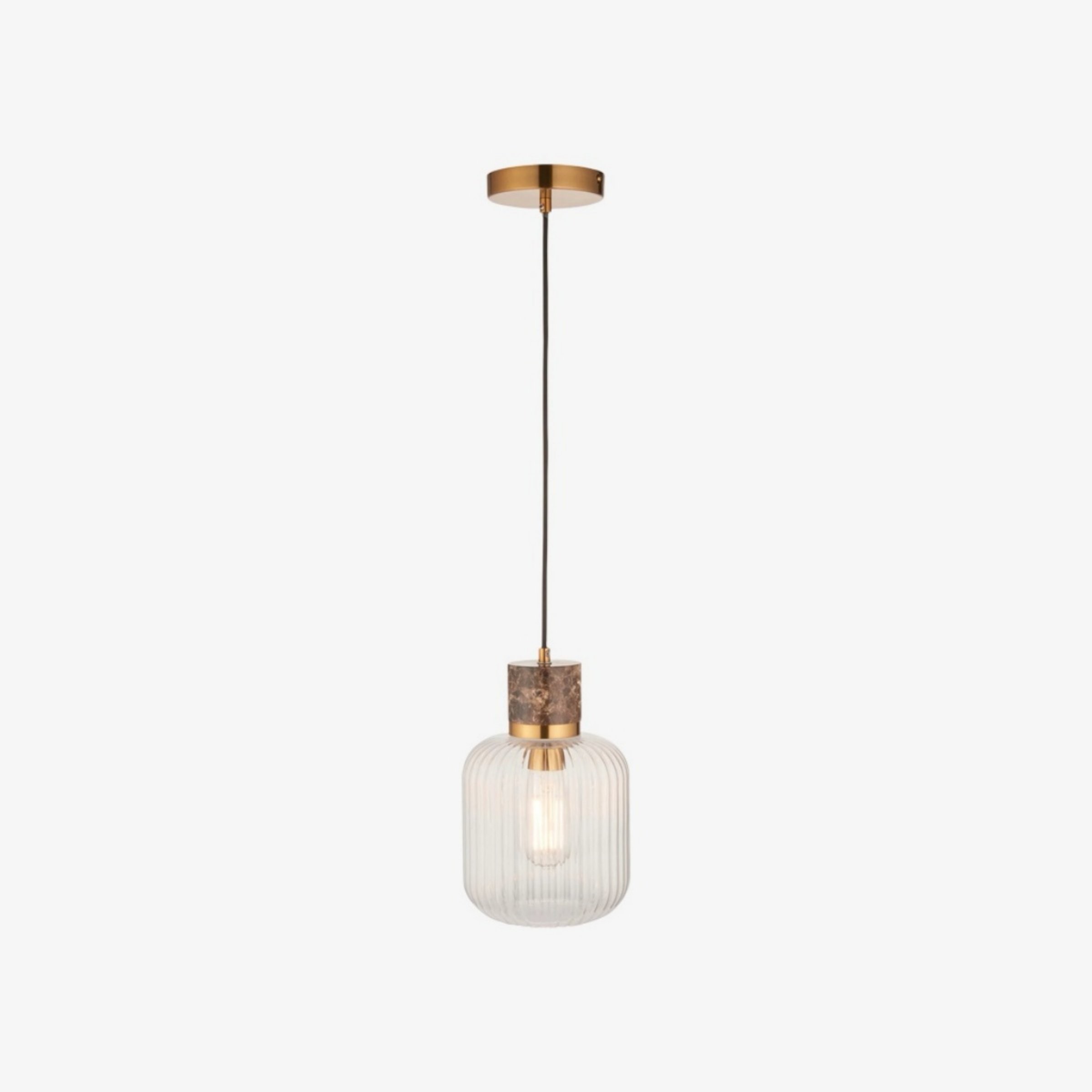 Korlisse Natural Stone and Glass Pendant Light - Stylish Lamp for Lounge or Living Room K1897