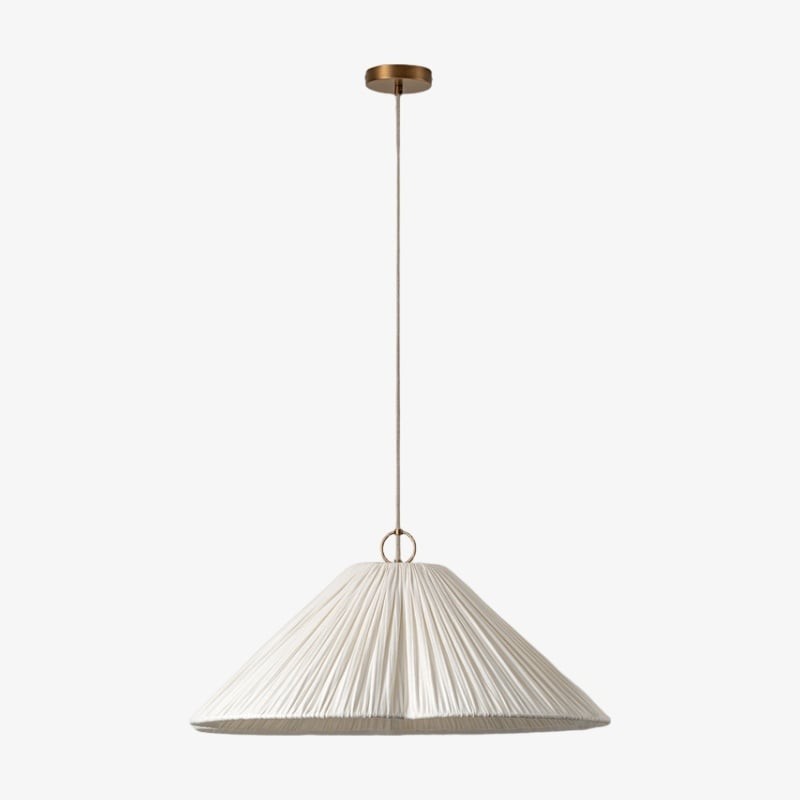 Blossine Linen Scalloped Pendant Light - Modern Farmhouse Hanging Lamp for Dining Room K1689