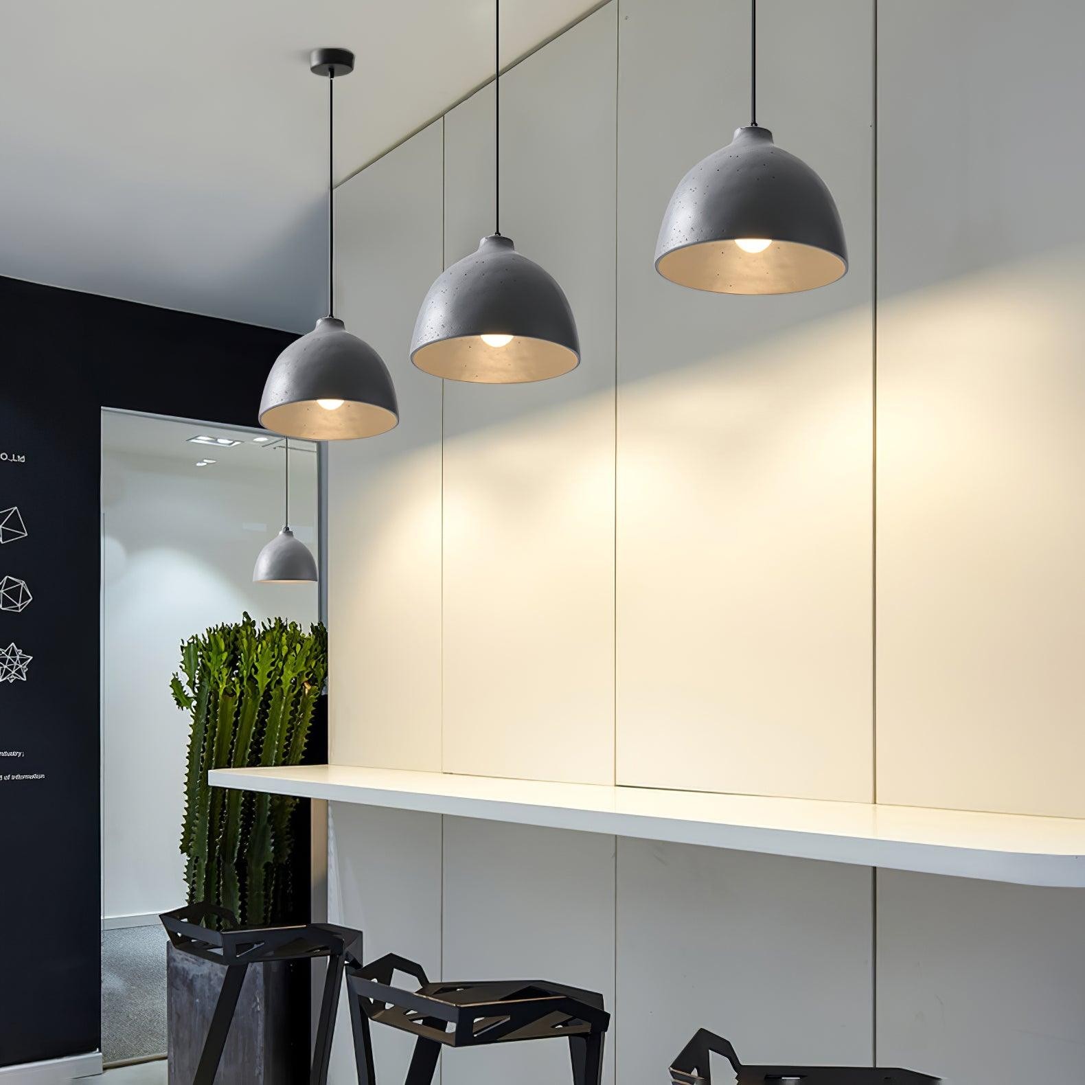 Modern Minimalist Industrial Resin Bowl LED Pendant Light K620