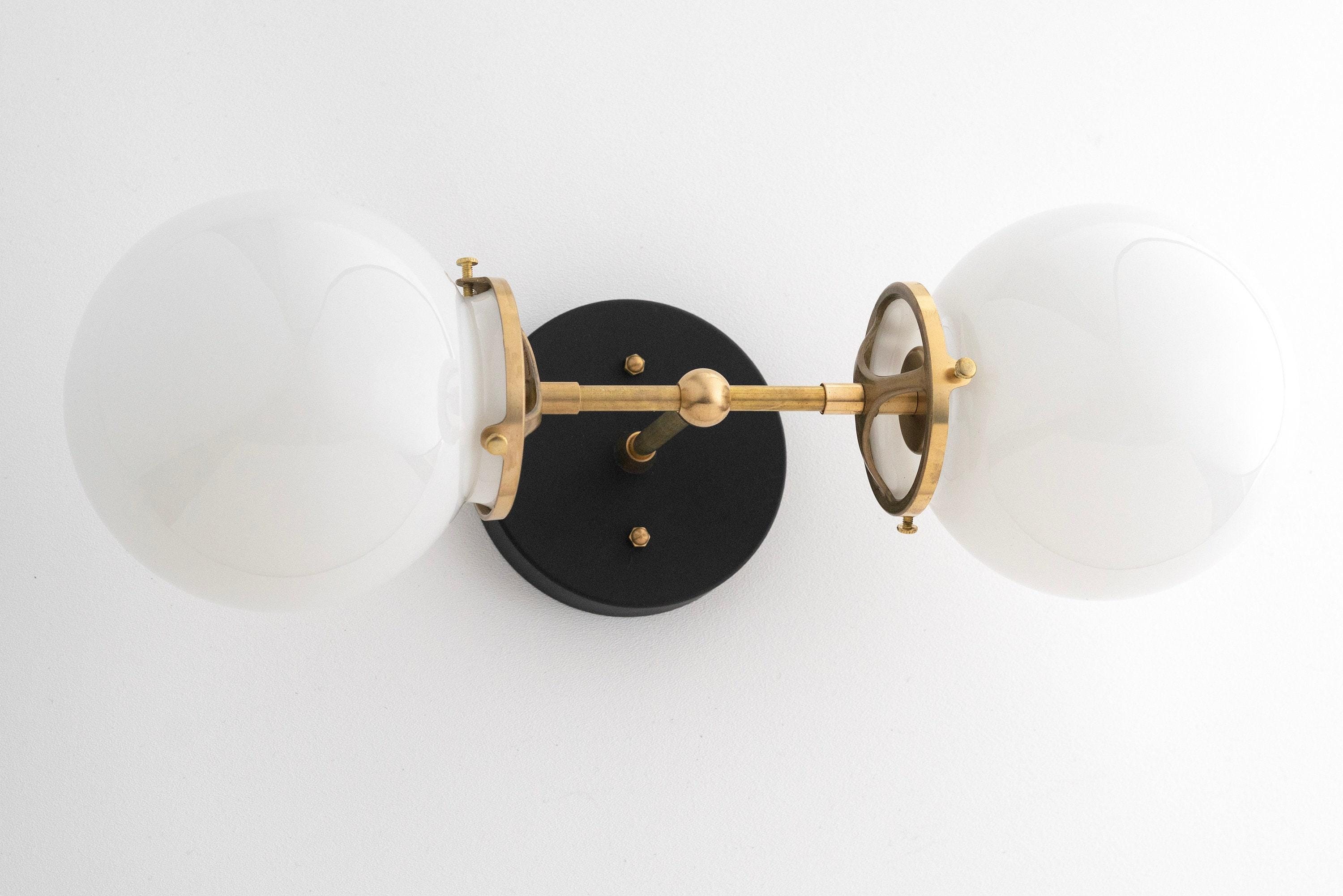 Lumio Globe Art Deco Vanity Light -  Opal Globe Bathroom Sconce K1444