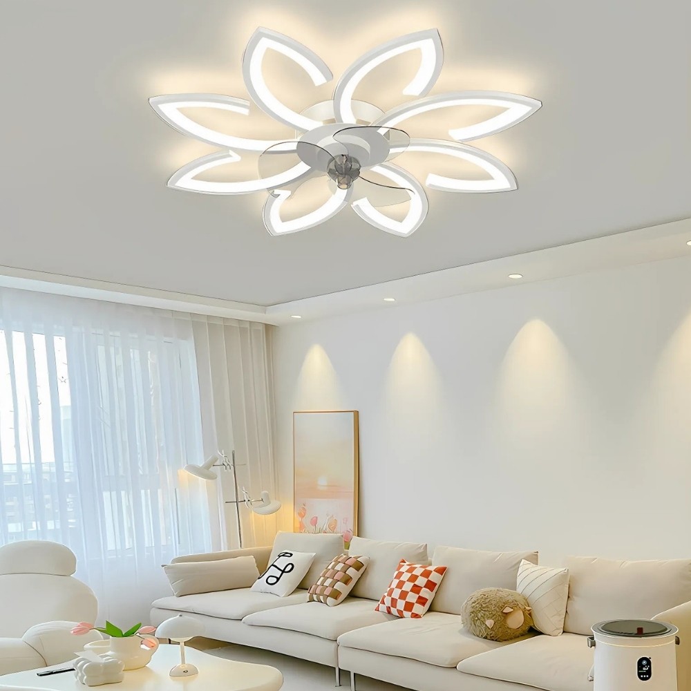 Art Decor Flower Quiet LED Ceiling Fan Light K1104