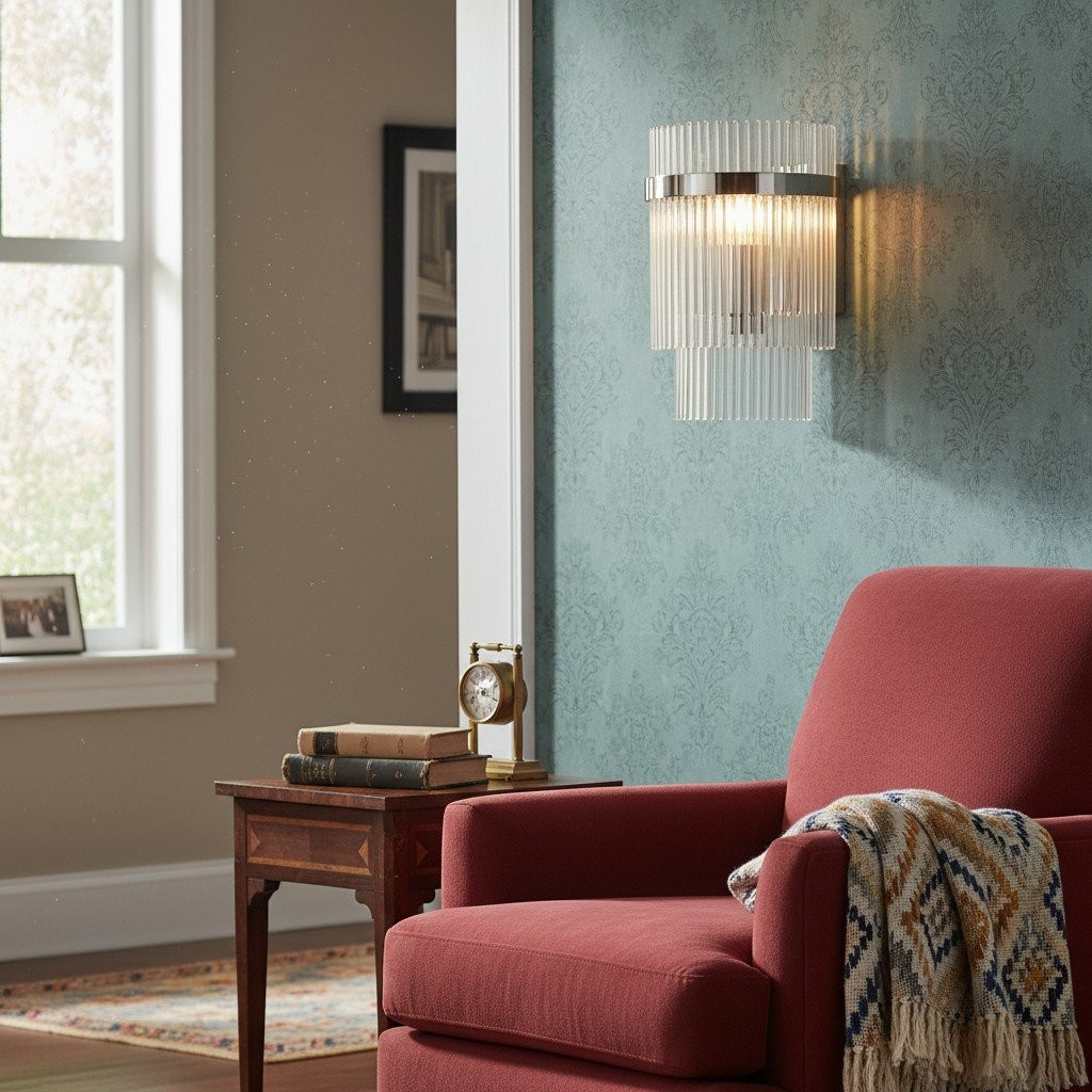 RibGlow Minimalist Glass Rod Wall Light - Elegant Accent Sconce for Home K1834