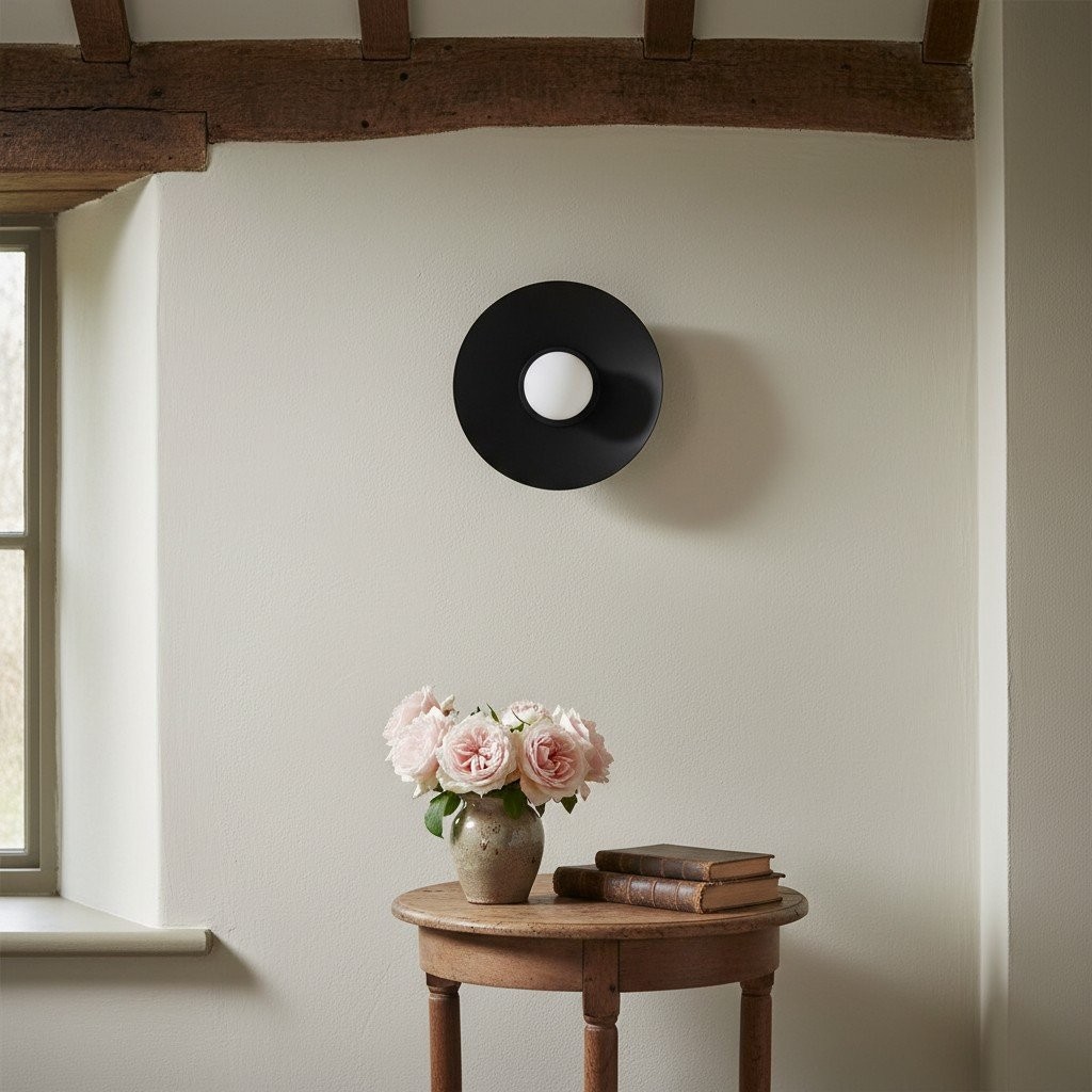 Radiro Globe Brass and Black Wall Light - Minimalist Scandinavian Sconce K1464