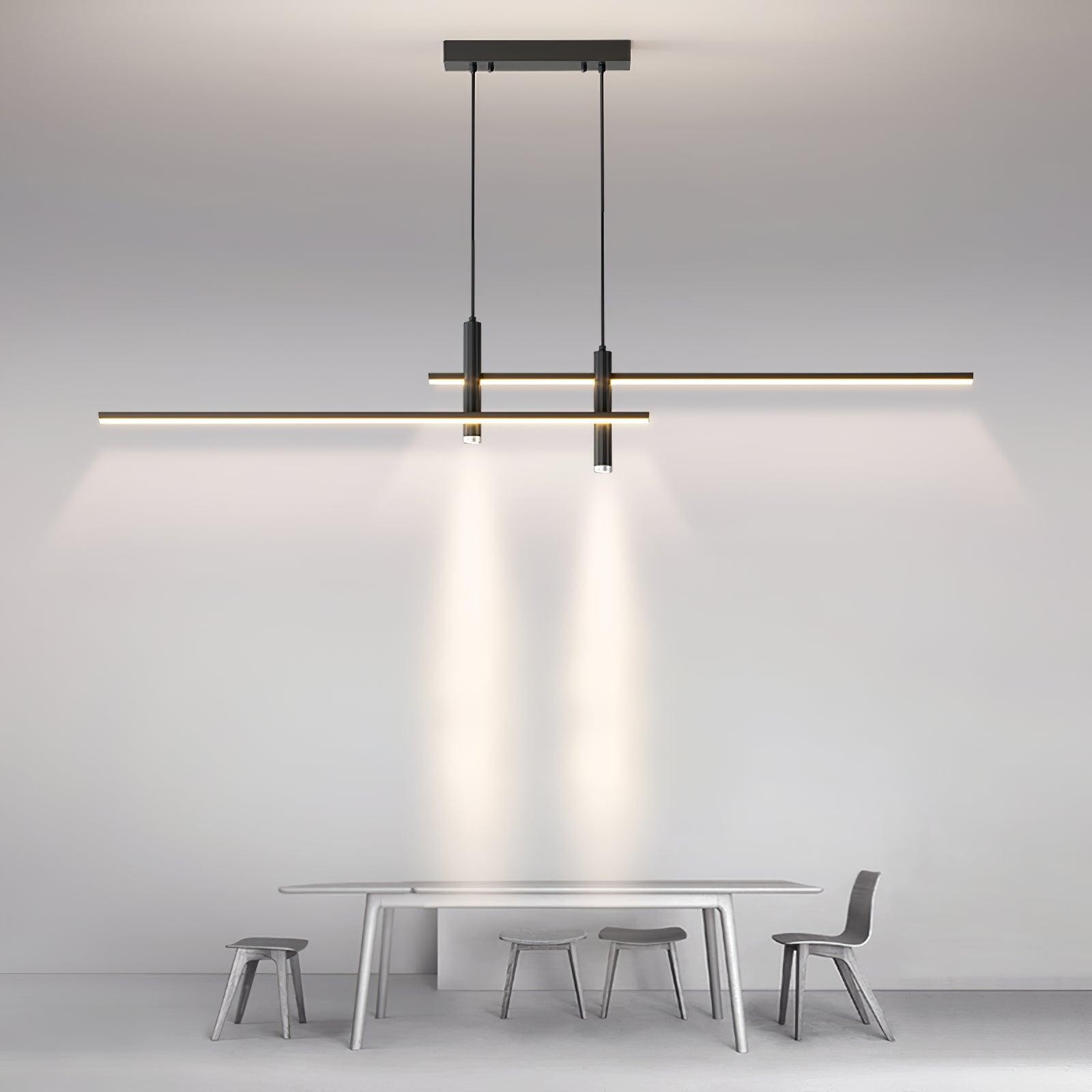 Modern Minimalist Sleek Metal Rod Chandelier K521