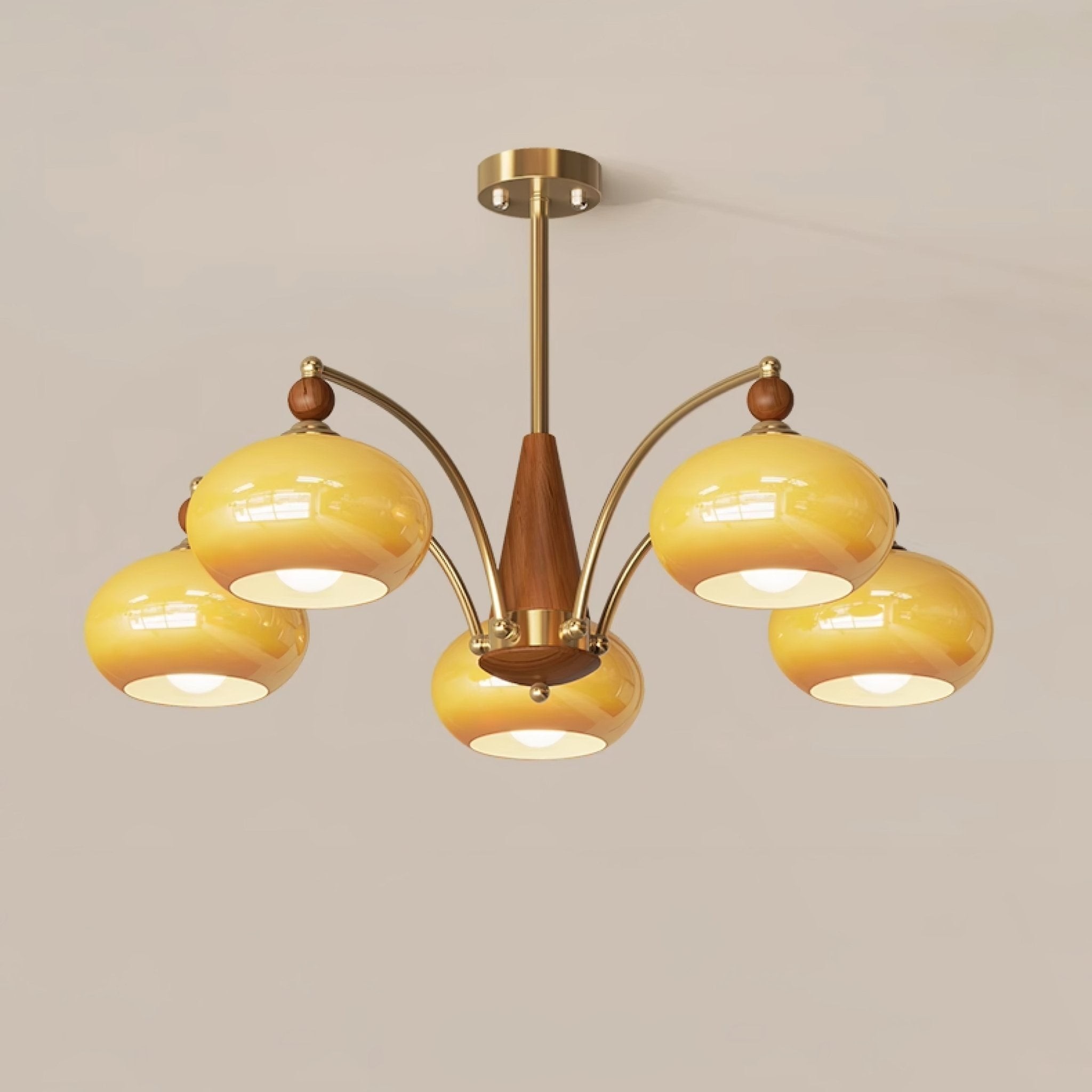 Vintage Multihead Persimmon Chandelier K623