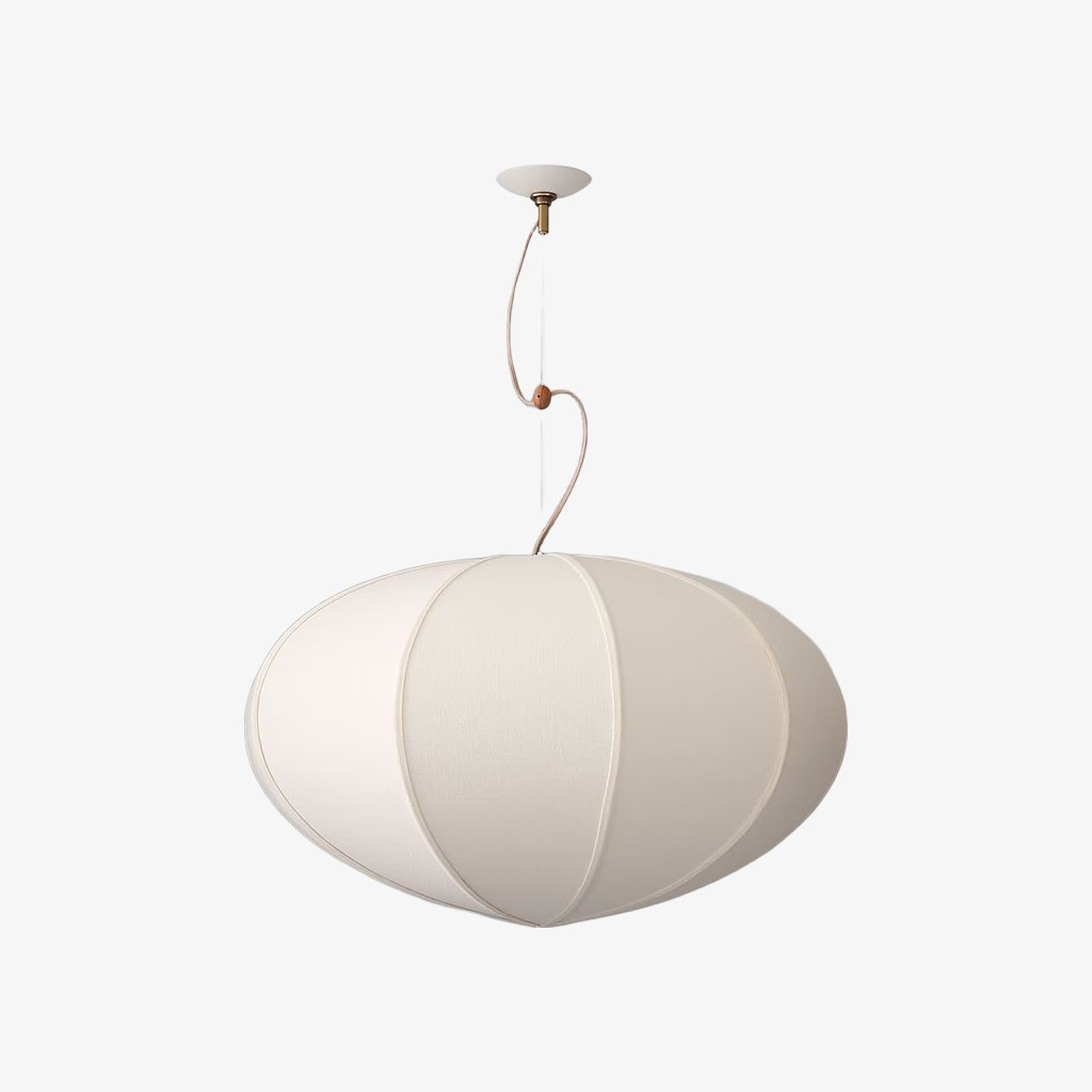 Alvian Pendant Light - Linen Shade with Adjustable Height for Cozy Dining K1384
