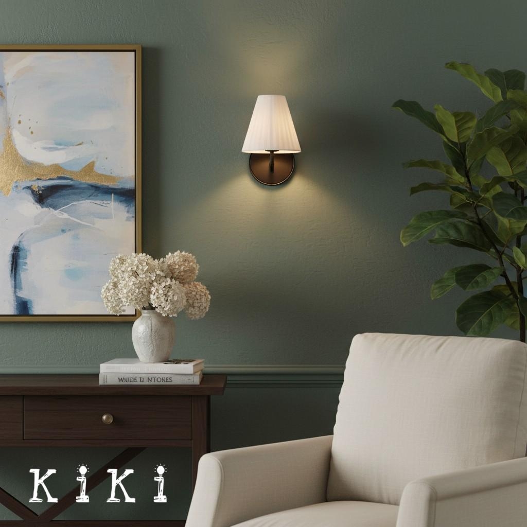 Fibura Elegant Linen Shade Wall Lamp - Contemporary Lighting for Hallway and Bedroom K1408