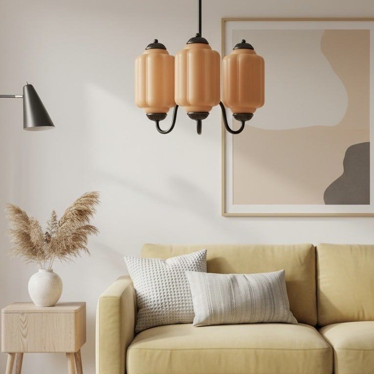 3 Lights Eloise Glass Chandelier for Living Room K947