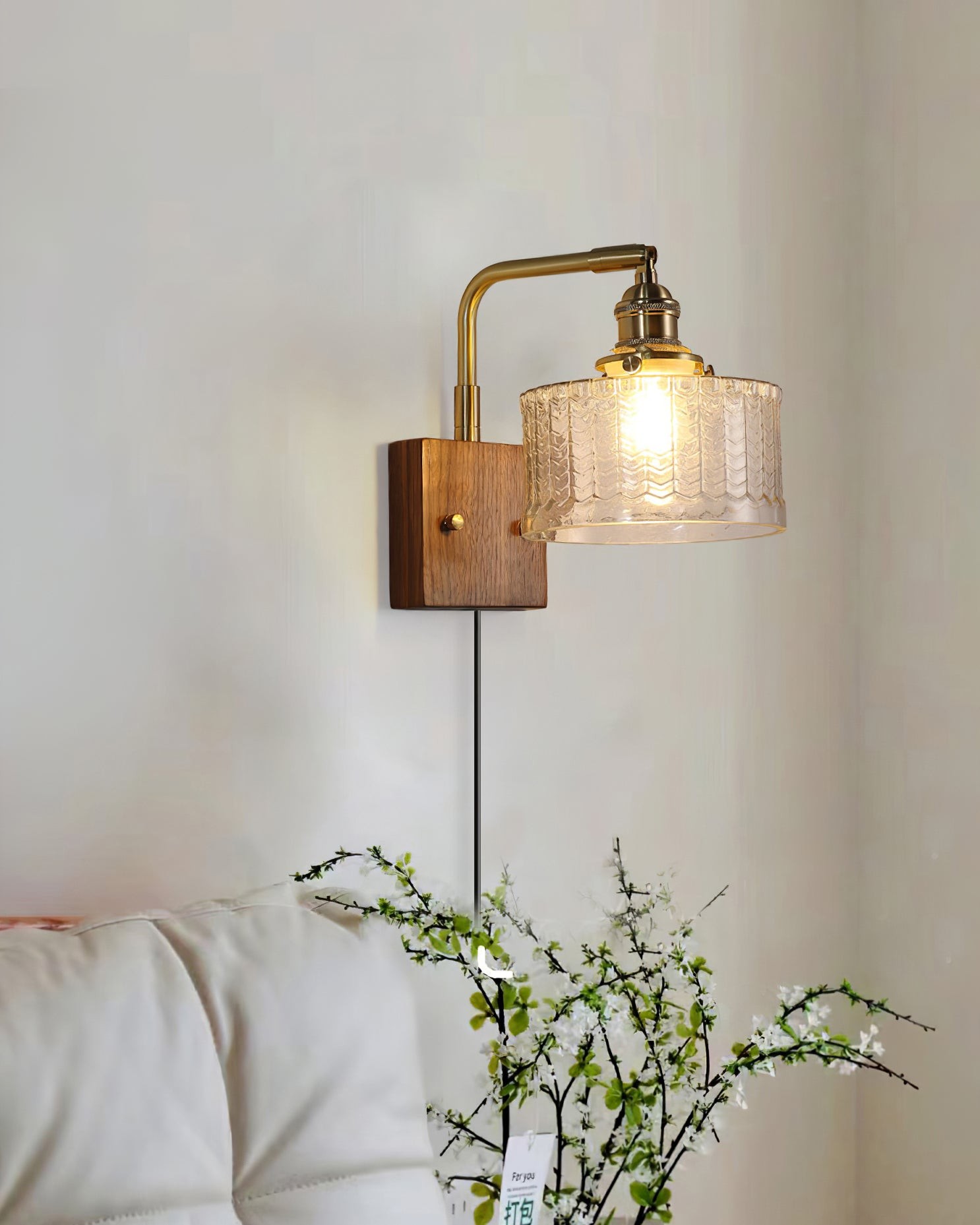 Vintage Plug In Wall Lamp for Bedroom K303