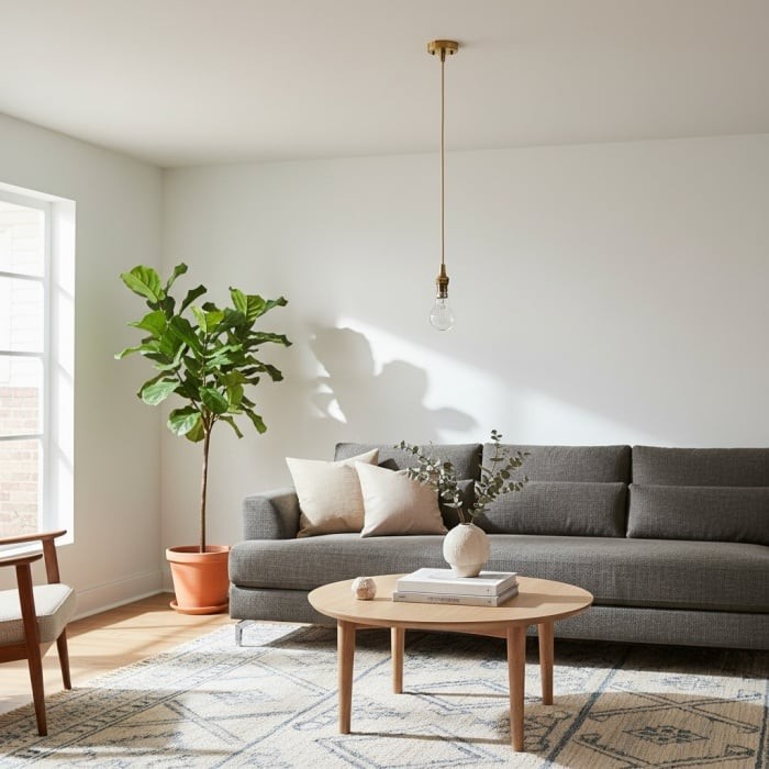 Plaitar Modern Brass Pendant Light - Minimalist Ceiling Fixture with Braided Cord for Hallways K1963