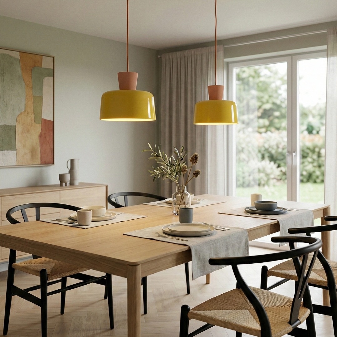 Chromara Retro Modern Colorful Bowl Pendant Light - Kitchen Island Decorative Lighting K2329