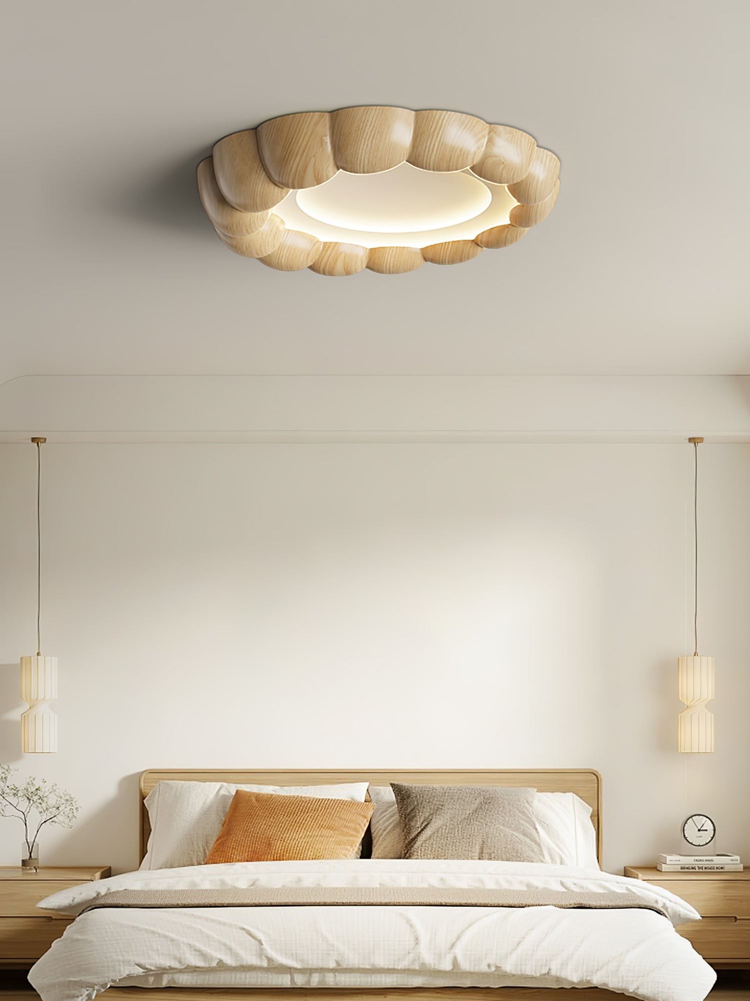 Faux Wood Ripple Ceiling Lamp K377