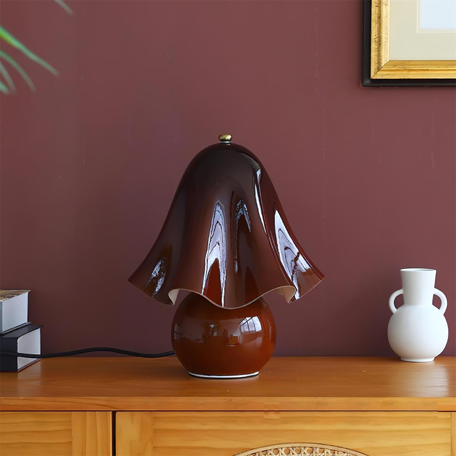 Bellina Bell Flower Table Lamp – Sculptural Glass Vera Style For Side Table Lamp K1135