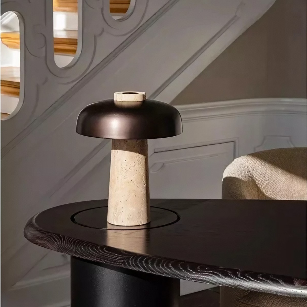 Metal Mushroom Natural Texture Table Lamp K689