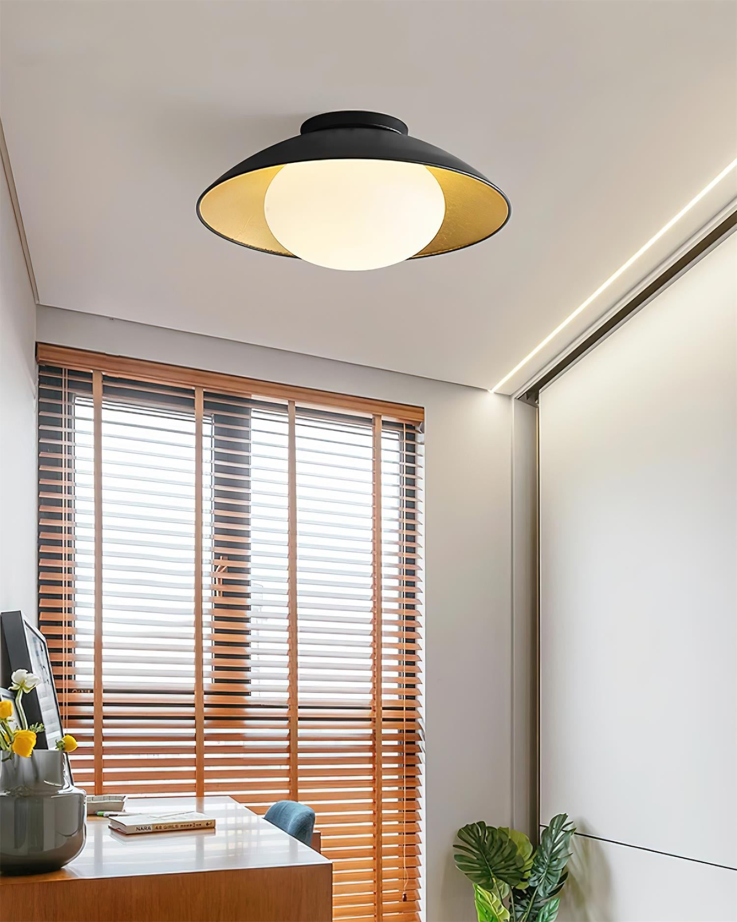 French Retro Flying Saucer Bowl Ceiling Light K502