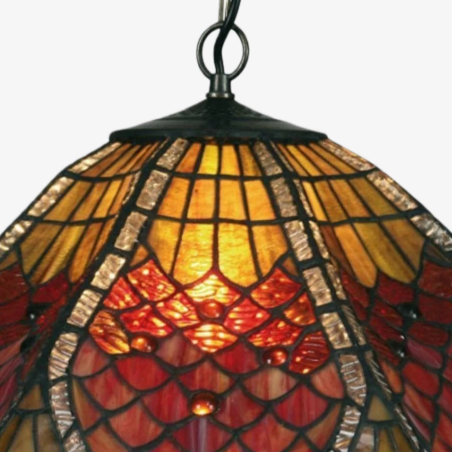 TF Orsino Vintage Art Deco Pendant Light - Textured Glass Lighting K1868