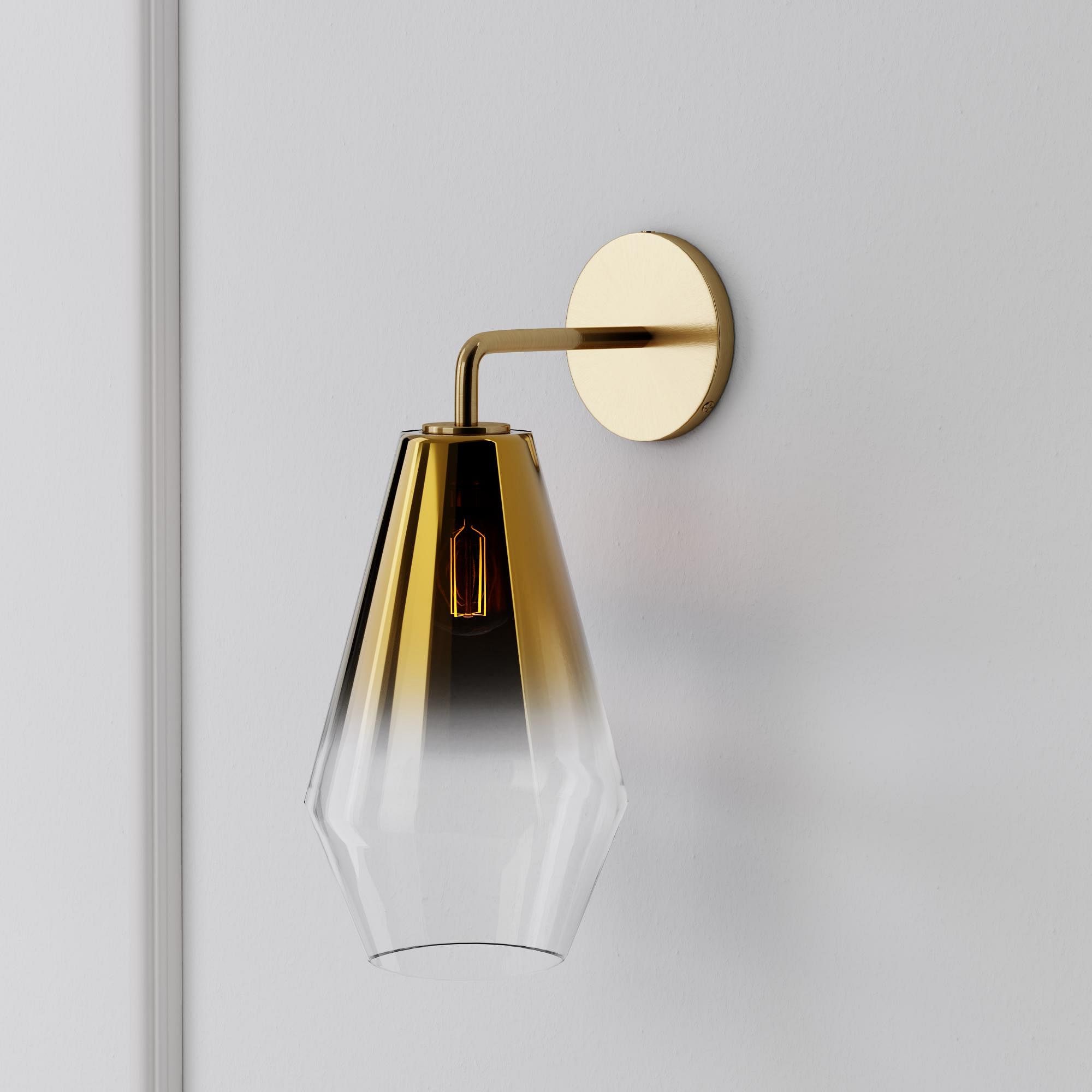Merin Geometric Glass Wall Sconce - Minimalist Fixture for Bedroom K1402