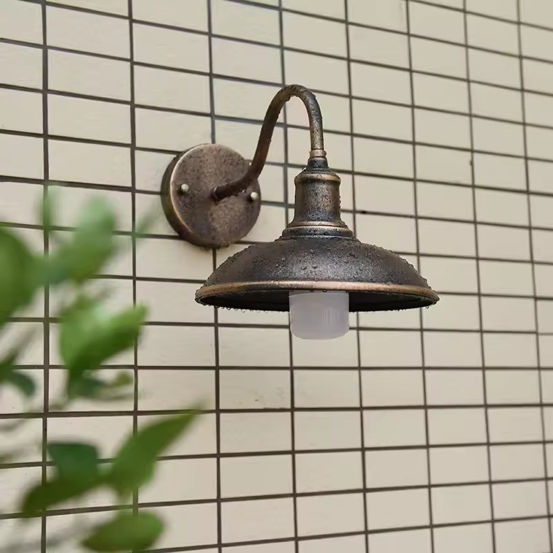 Retro Industrial Bowl Shaped Outdoor Waterproof Wall Light K817