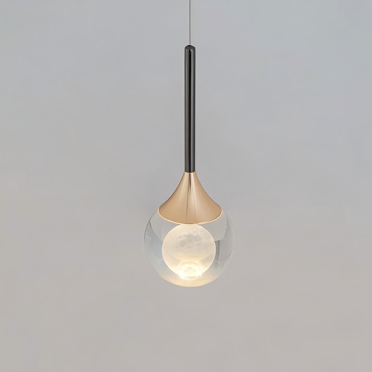 Moon Clear Glass Ball Pendant Light K787