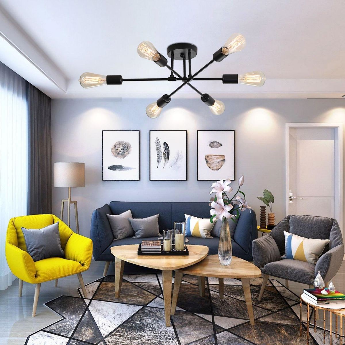 Nordic Semi Flush Mount Sputnik Ceiling Lamp K115
