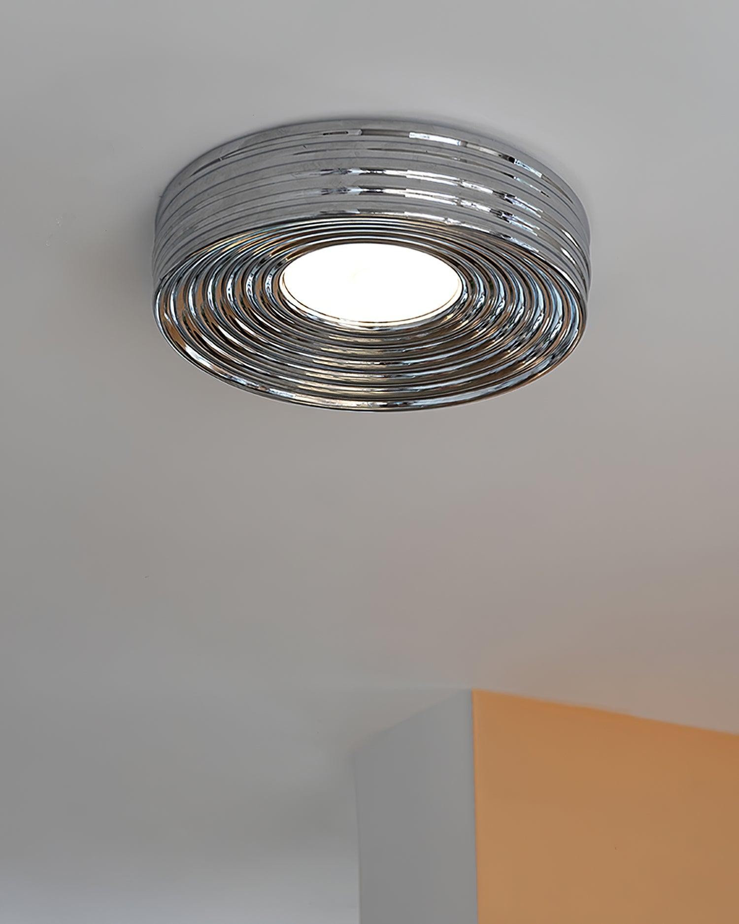 Cream Ribbed Three-color Changing Ceiling Light K337