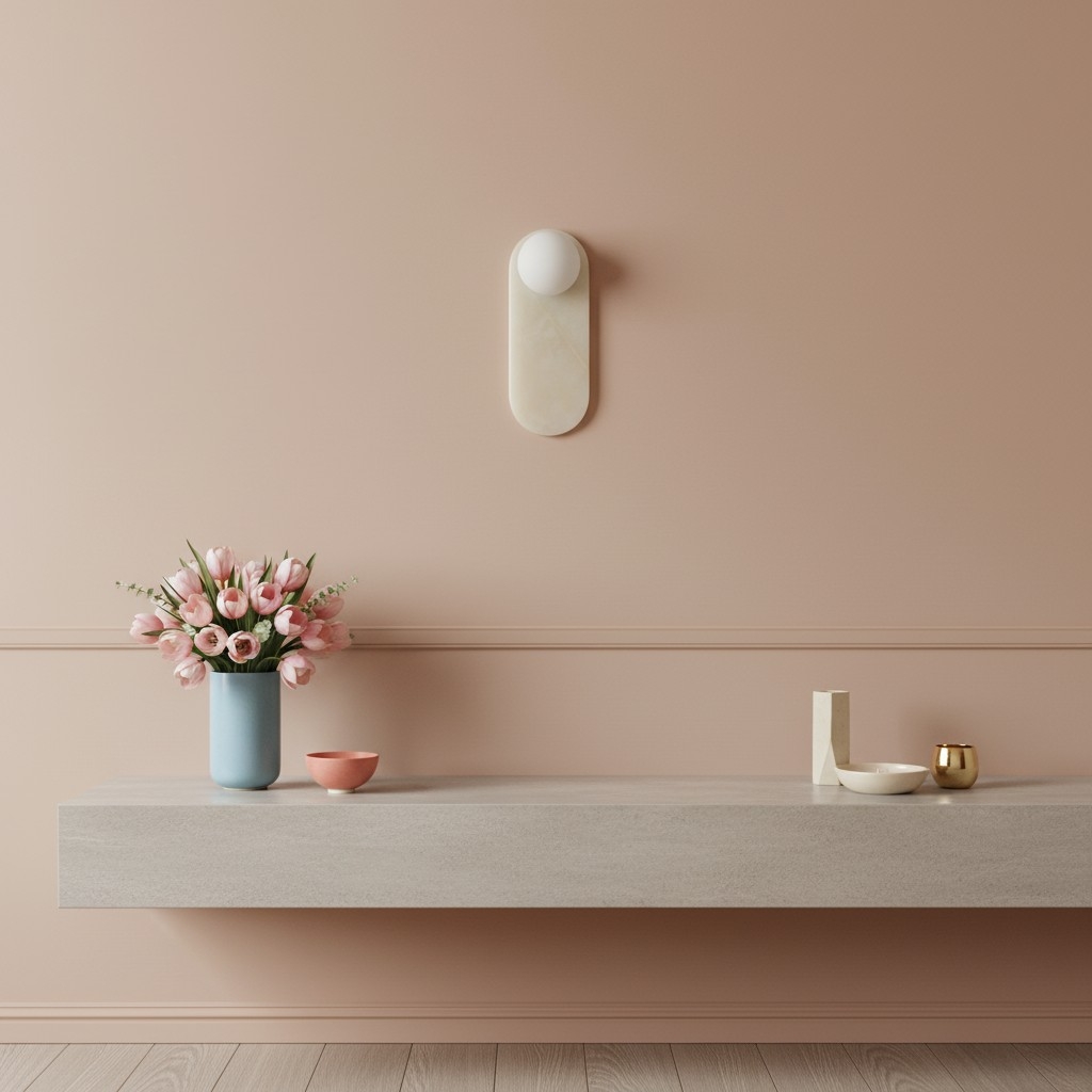 Vinbrea Stone Wall Lamp Organic Texture - Mid-Century Accent Light for Bedroom and Hallway K2402