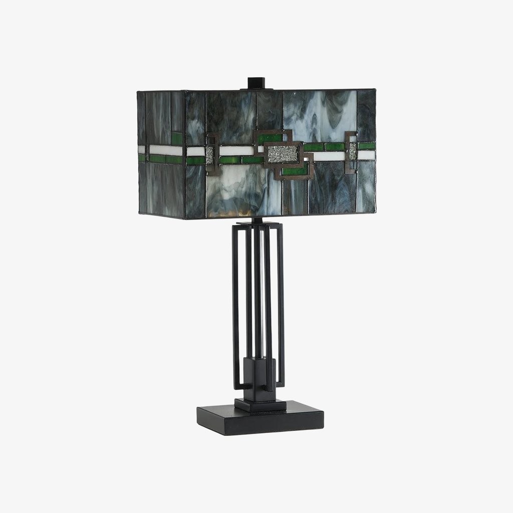Culletto Stained Glass Table Lamp - Rectangular Geometric Table Lamp for Bedroom and Hallways K1968